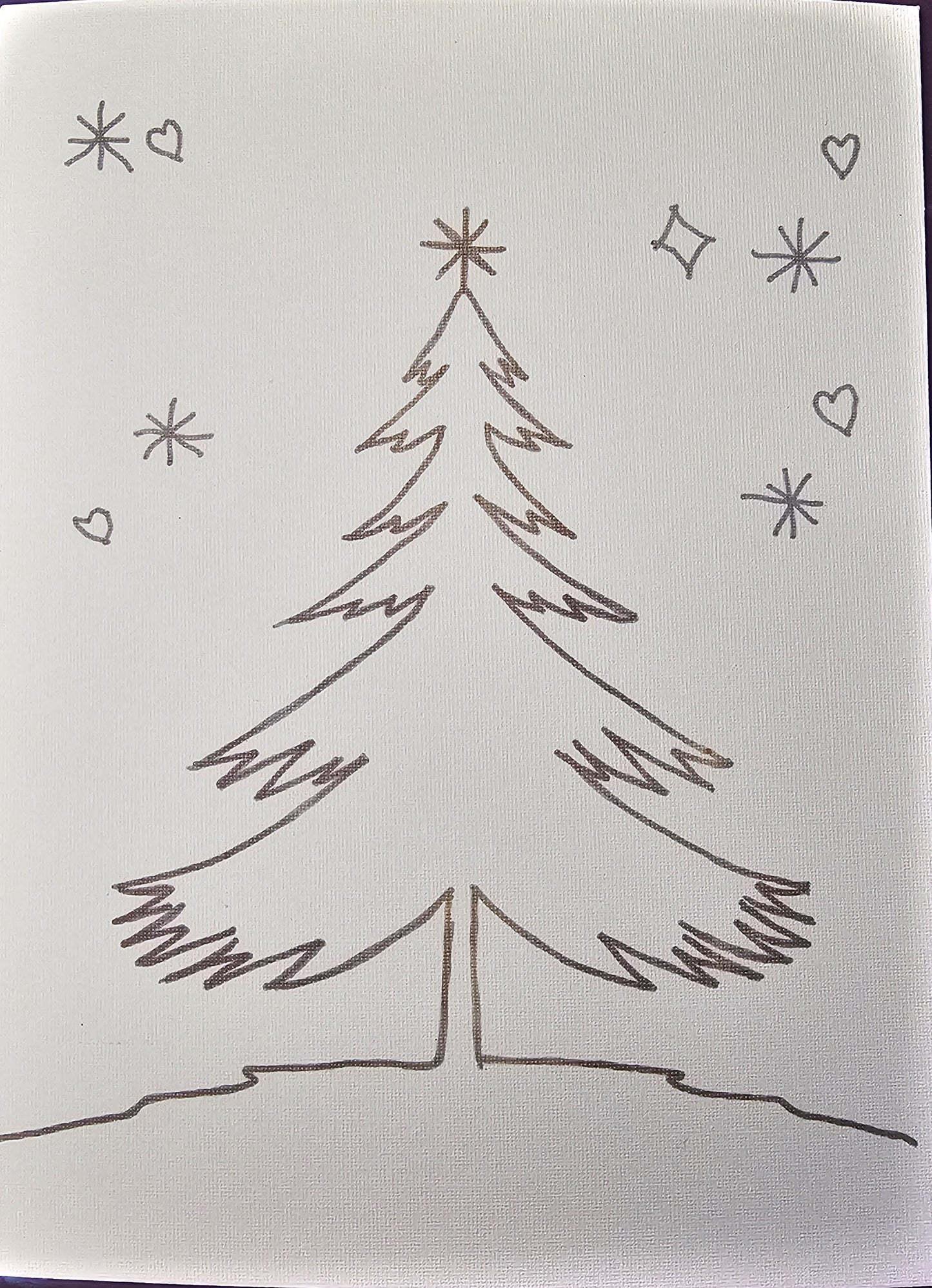 Magical Christmas Tree TRACED CANVAS